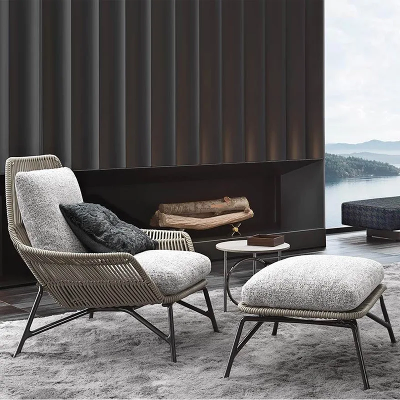 

Outdoor tables and chairs rattan single chair balcony sofa three-piece set