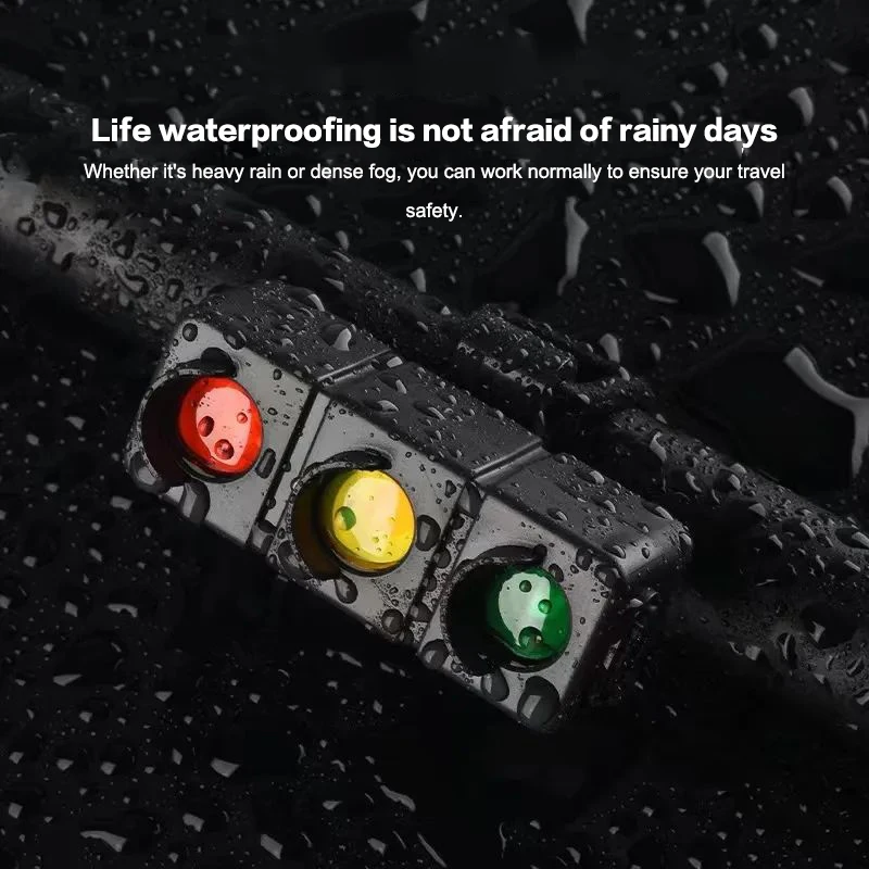 Bicycle Taillight Red Yellow And Green Three-Color Night Riding Warning Light Seven Modes USB Charging High Brightness Taillight