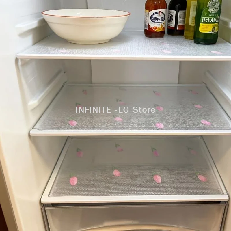 4Pcs Anti-Slip Drawer Liner With Tulip Pattern Waterproof EVA Fridge Pad Anti-oil Kitchen PlacematINFINITE -LG