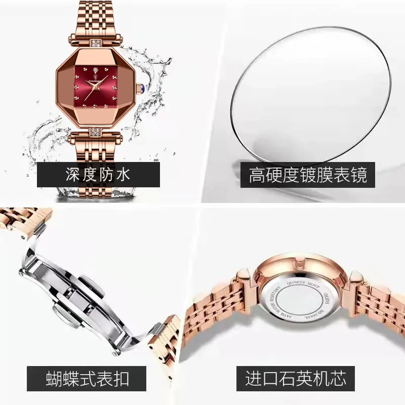 Women Quartz Watch Leather Steel Watch Rhinestone Ladies Bracelet Watch Casual Wristwatch Clock Relogio Feminino