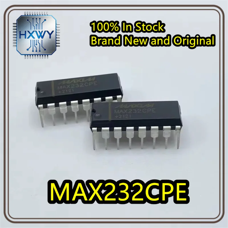 (1/5 piece) MAX232CPE MAX232 DIP-16 RS232 transceiver chip brand new original in stock electronic device IC.