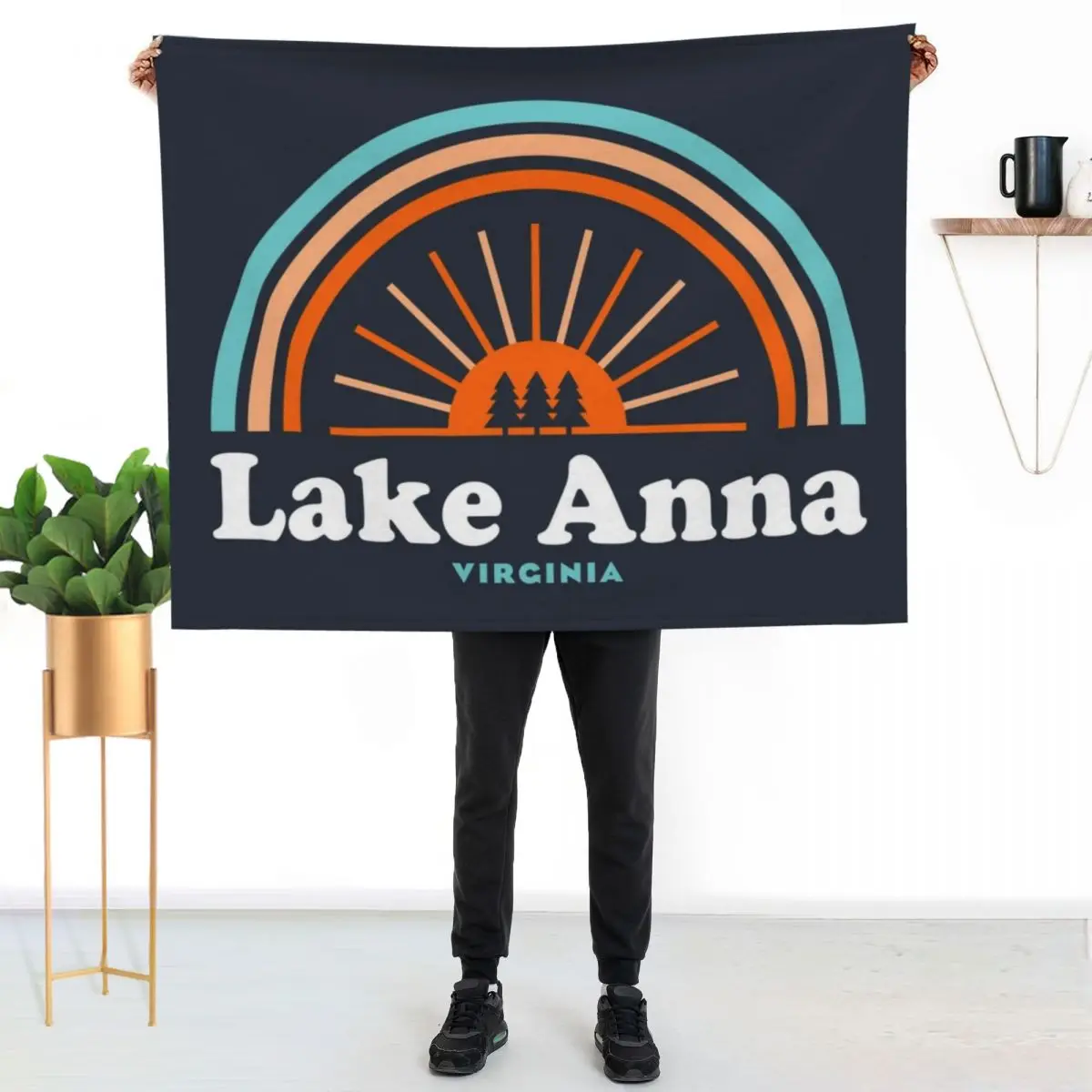 Lake Anna Virginia Rainbow Throw Blanket Retros Bed Plaid Designers Giant Sofa For Decorative Sofa Blankets