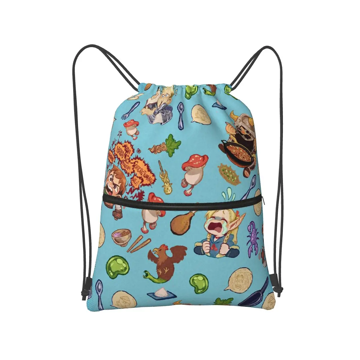 

Delicious In Dungeon Backpacks Portable Drawstring Bags Sports Bag Book Bags for Man Woman School