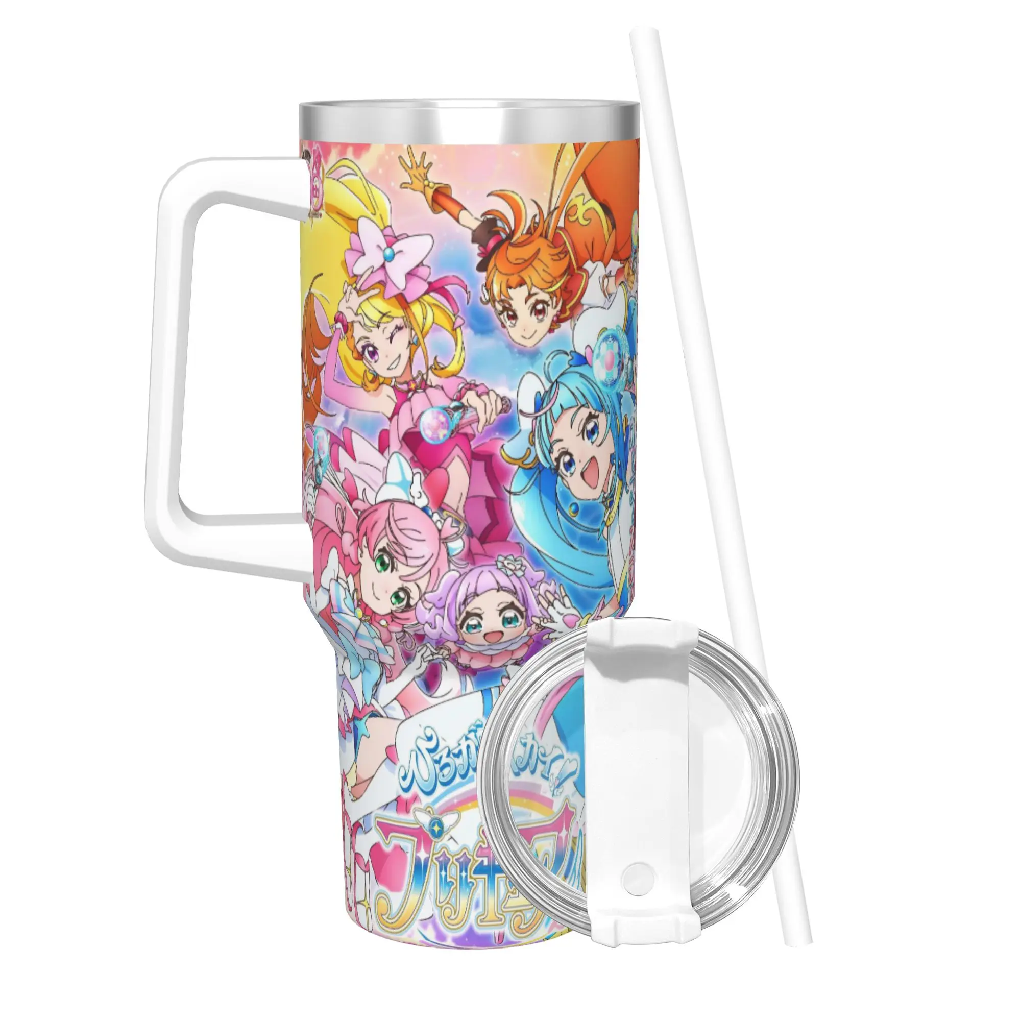 Soaring Sky Pretty Cure 40oz Tumbler Stainless Steel Double Wall Vacuum Insulated  Tumblers Mug With Straw
