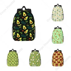 Mochila con estampado de fruta y planta de aguacate verde para hombres y mujeres, Bolsa Escolar impermeable, bolsa de libros con estampado