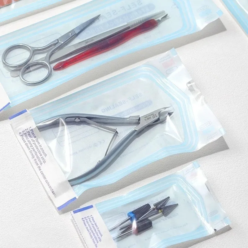 600pcs Self-sealing Sterilization Pouches Bags 5 Sizes Medical-grade Bag Disposable Nail Art Tattoo Accessories Supplies