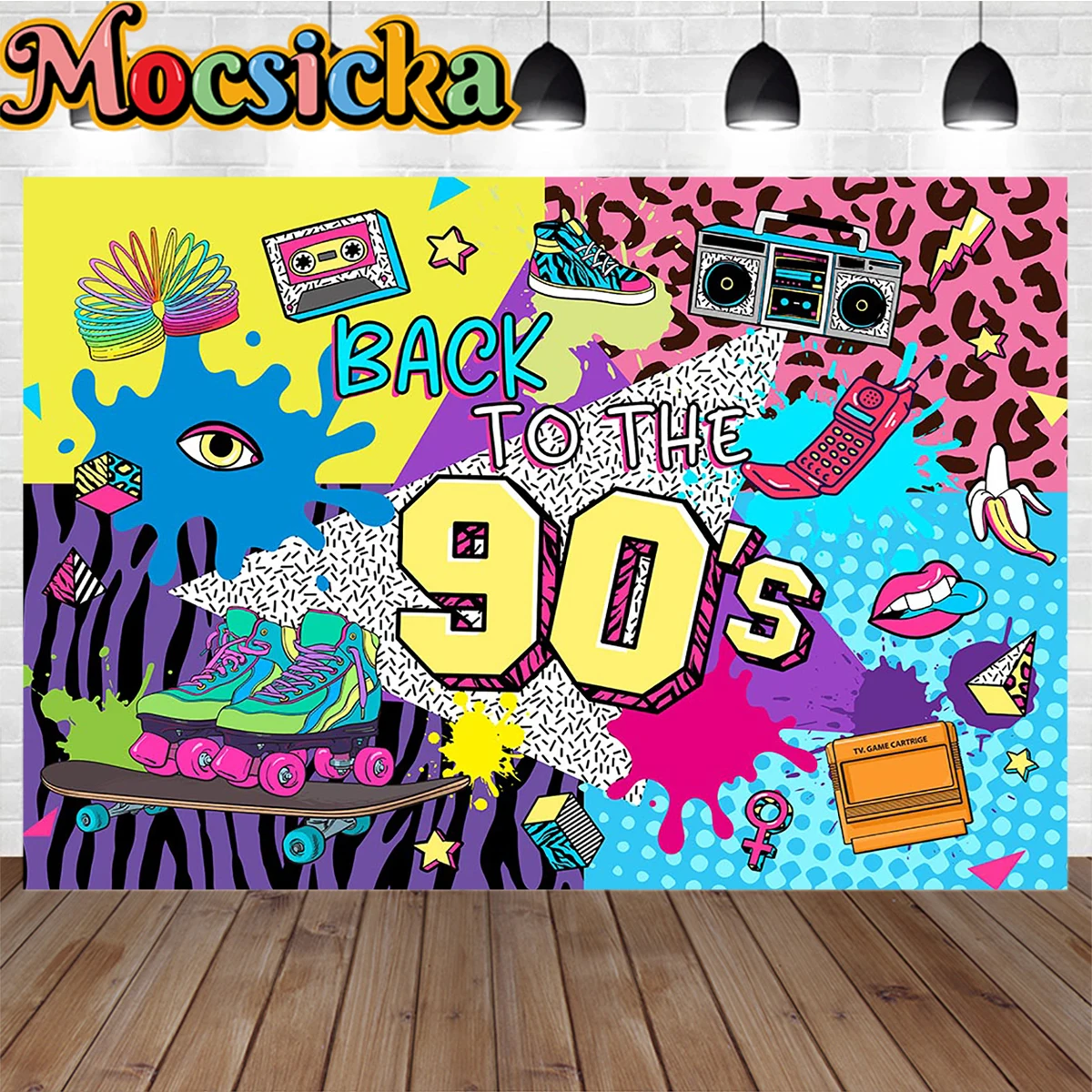 빈티지 디스코 그래피티 음악 배경, 생일 파티 롤러 스케이트, 라디오 장식 배경, 어린이 사진 부스, 80 년대 90 년대