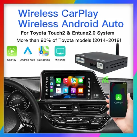 Wireless Carplay Android Auto for TOYOTA Touch2 Entune2.0 Highlander Tundra Sienna Prius Yaris Camry CHR Module Decoder
