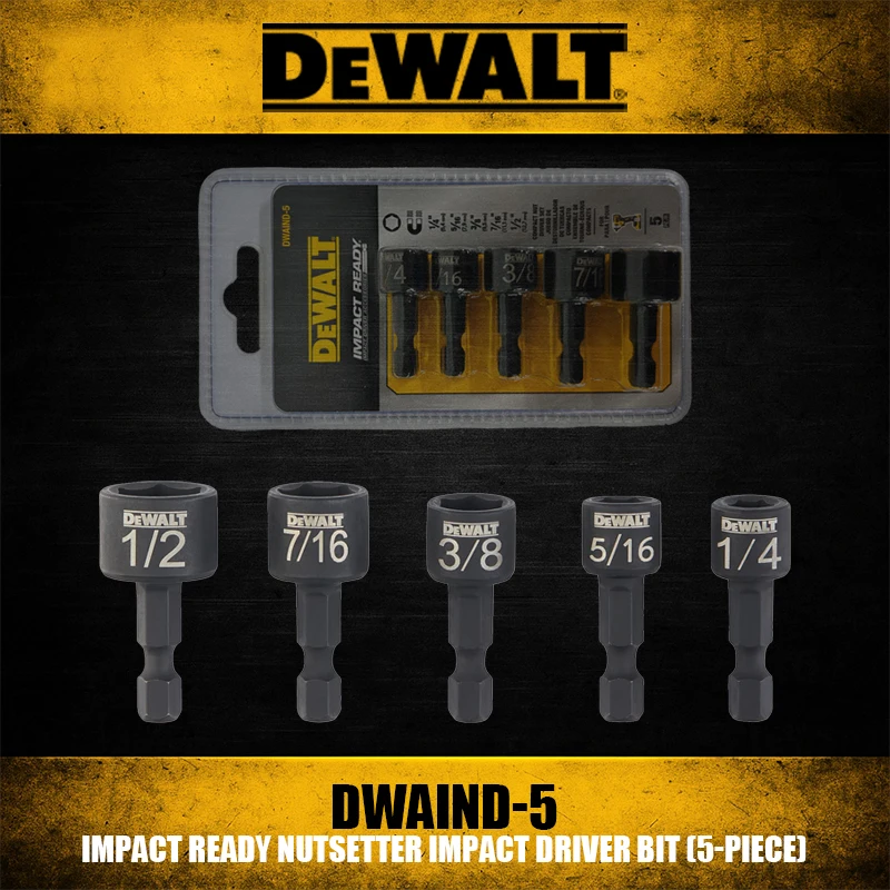 

DEWALT DWAIND-5 Impact Ready Nutsetter Impact Driver Bit 5 PCS Tool Accessories For Efficient Work