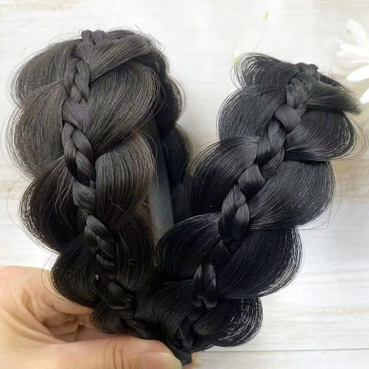Synthetic Wig Twist Headbands for Women Fishbone Braids Hair bands Handmade Retro Head Hoop Styling Headwear Accessories