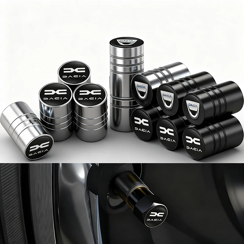 4 pçs tampas da válvula do pneu da roda de carro tampas da haste do pneu acessórios para dacia duster primavera logan sandero jogger lodgy bigster dokker rs