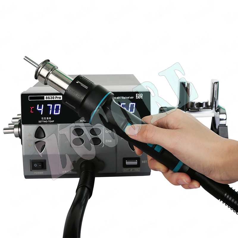 

Новый фен с цифровым дисплеем 8630pro, промышленный мощный пистолет для ремонта мобильных телефонов, станция для распайки процессора