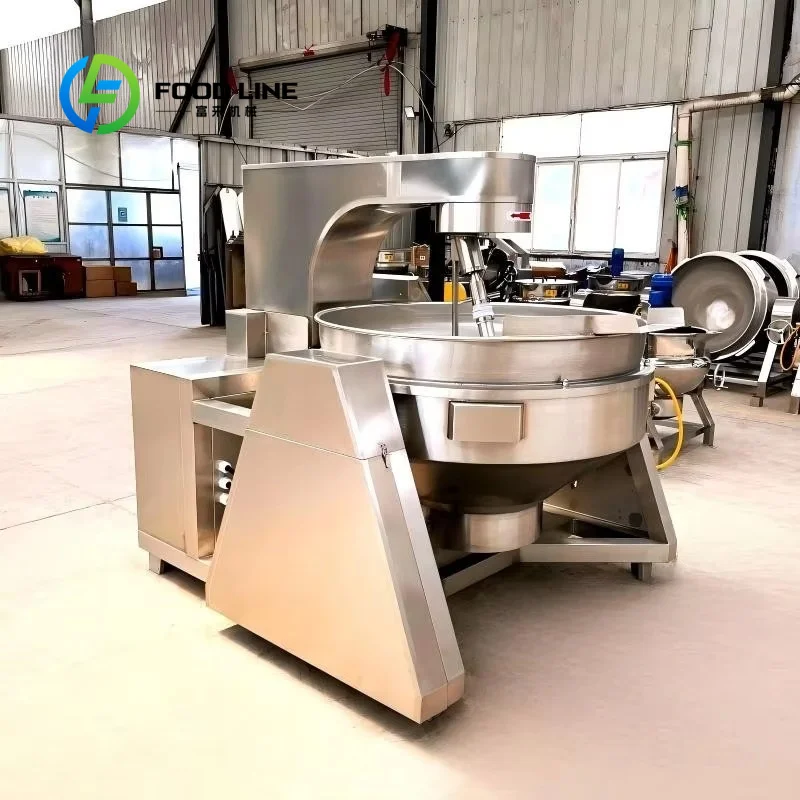 Customize Industrial Automatic Planetary Stainless Steel Cooking Mixer  Tilted Frying Pan for Stir Fried Eggs Meat Vegetables