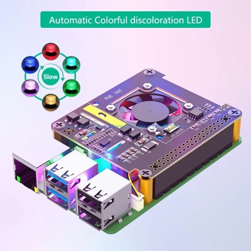 HX6A PoE HAT Expansion Module For RPi 5 POE HAT Adapter Board Optimized