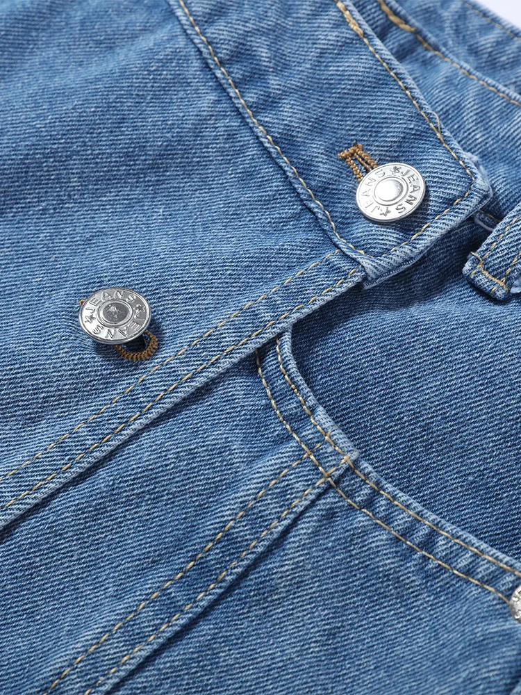 Denim-Kurzarm-Crop-Top und Skort-Set für Damen, Sexy V-Ausschnitt, Einreihige Oberteile, Hochgeschnittene Culottes, Schicke Damen-Partykleidung, Neu – Detail 12