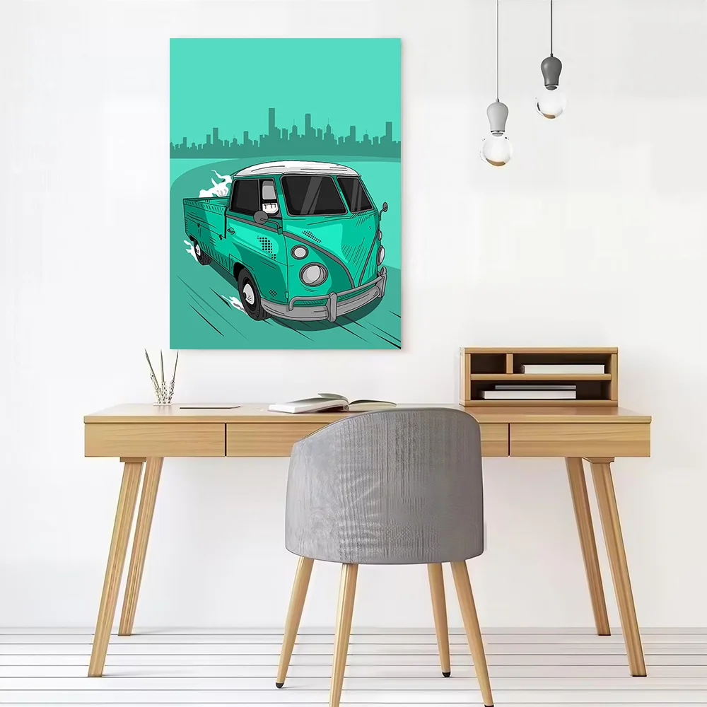 German Car Pickup Van Poster Customizable Printed Canvas Painting for Pictures Wall Art Home and Decoration Living Room Arts
