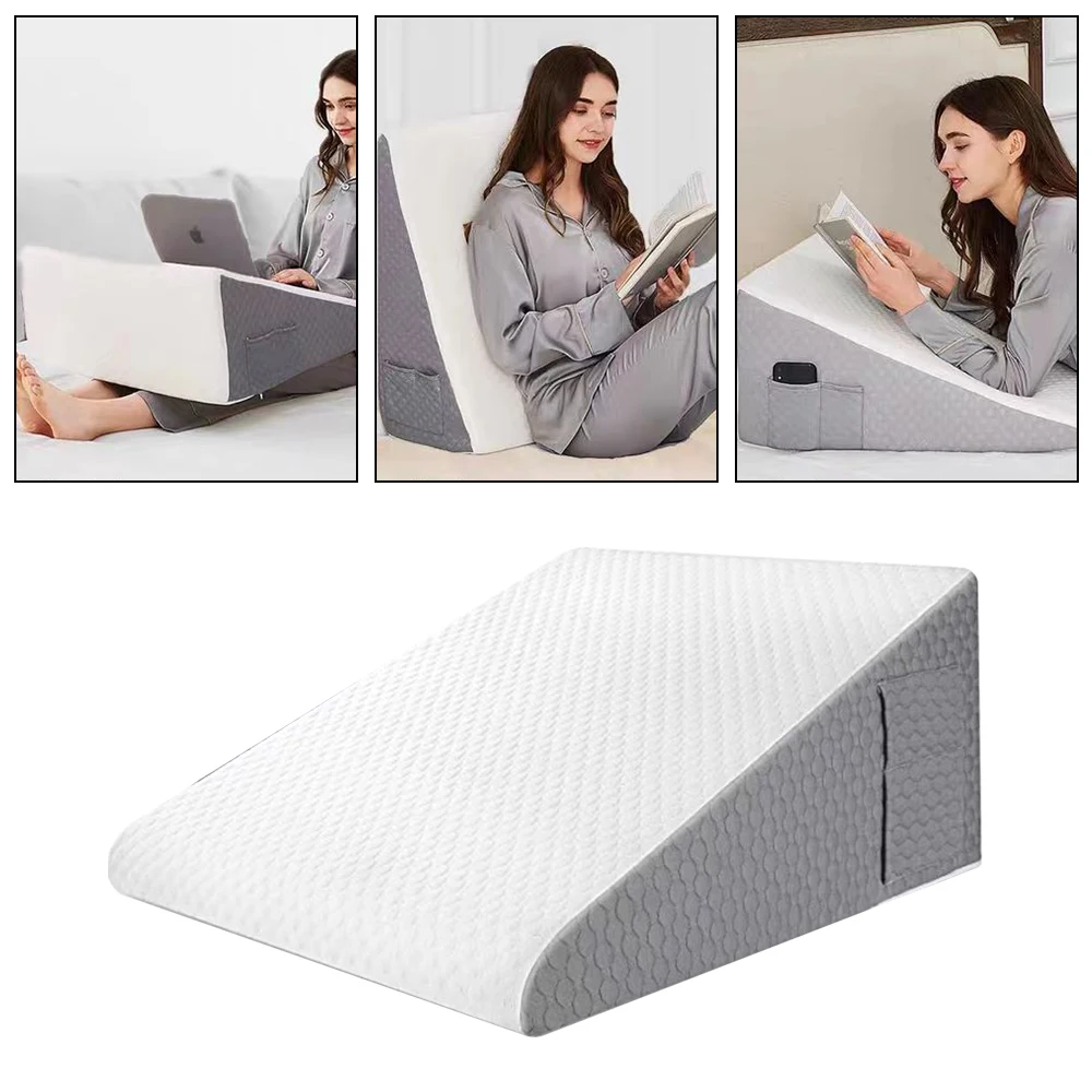 Bed Wedge Pillow Seat Backrest Neck Support for Sleeping After Surgery Triangle Feet Cushion Removable Washable