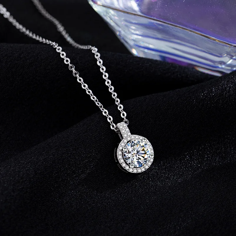 Collar de circón brillante de Plata de Ley 925, cadena de clavícula con temperamento a la moda para mujer, regalo de cumpleaños, joyería lujosa