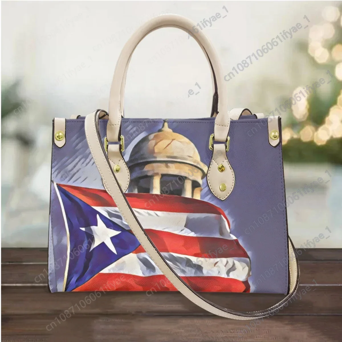 Puerto Rico Flag Print Women Handbags Large Capacity Top Handle Casual Shoulder Bag Retro Shopping Underarm Bag Coin Purse New