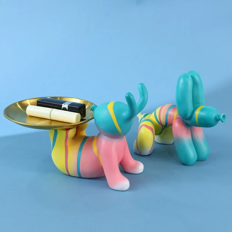 Organize Rabbit Poop, Dog Animal Resin Ornaments, Balloon Dog Abstract Decoration Sculptures, Study Statues, Home Decoration