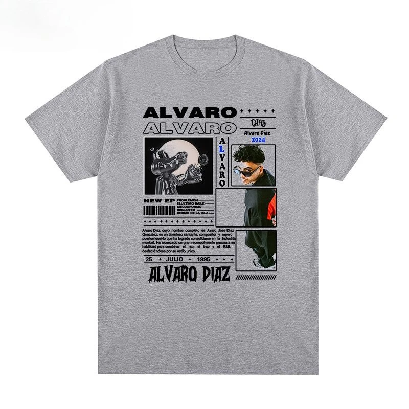 ألفارو دياز الهيب هوب الشارع الشهير العلامة التجارية الهيب هوب الراب رسالة المشارك قصيرة الأكمام تي شيرت ألبوم الرجال والنساء الأوروبية الأمريكية #1