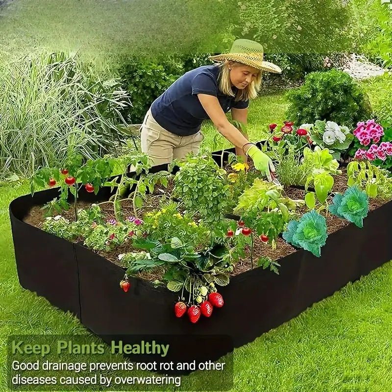 128 Gallon 8-section Horticultural Bed Breathable Height Increasing Planting Container, Seedbed Bag