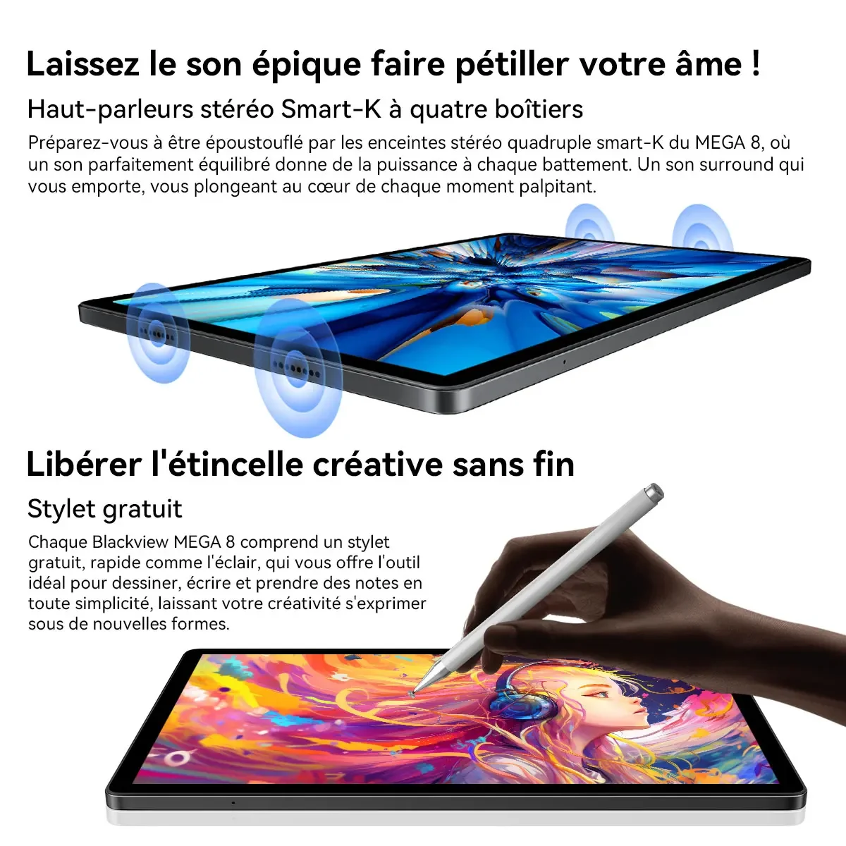 Blackview MEGA 8 [без зарядного устройства ЕС] Планшет 13 дюймов 90 Гц 2K FHD+ Дисплей 36 ГБ (12+24) 512 ГБ 11000 мАч 50 МП + 13 МП Android 15 Dual SIM 4G