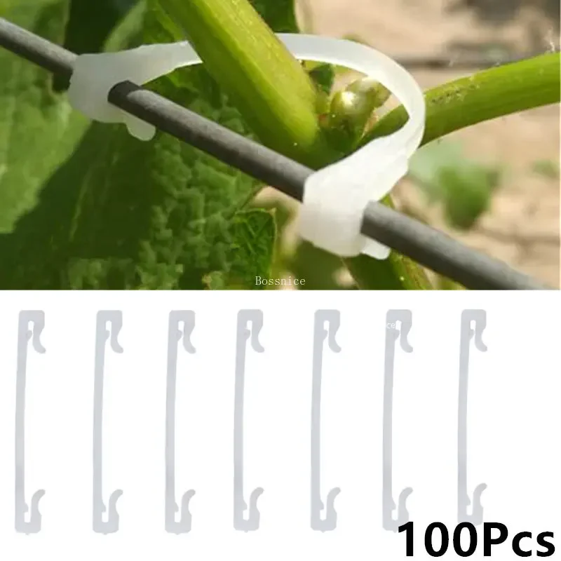 50/100Pcs Plastic Plant Fixing Clips Tomato Support Clips Grape Rack Mesh Fasteners Gardening Agricultural Bundling