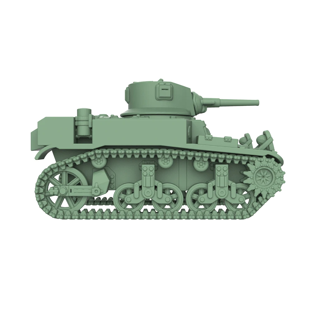 SSMODEL Zestaw Modelarski Militarny Amerykański Lekki Czołg M3A1 Stuart Miniaturowy Statyczny Model do Gier Wojennych 1/144 1/200 1/350 1/700