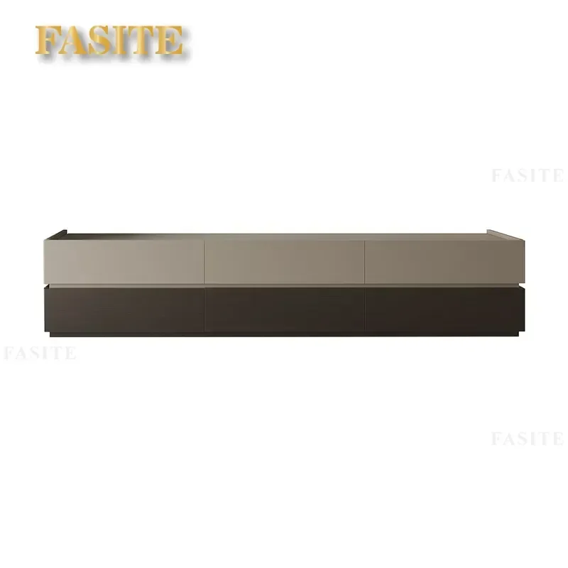 For Italian Style Walnut Color TV Cabinet Solid Wood Modern Simple Light Luxury Storage Floor Standing Living Room Furniture