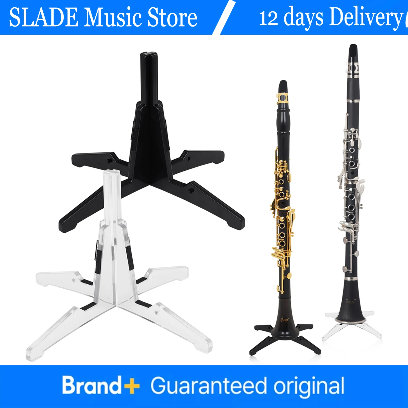 Soporte Plegable Portátil SLADE para Clarinete, Oboe, Saxofón, Flauta, Instrumentos de Viento, Accesorios para Clarinete de ABS
