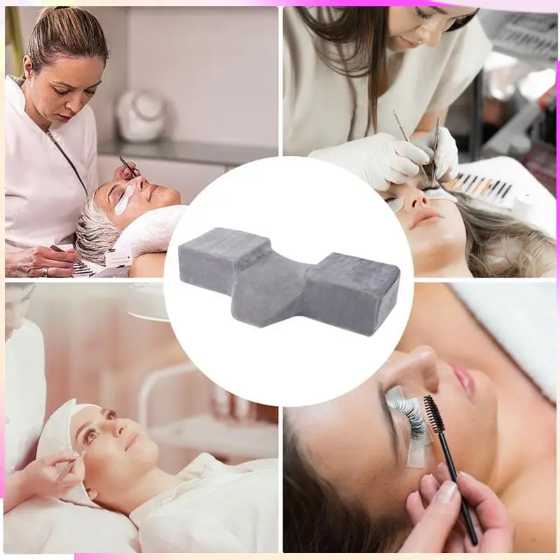 B26B Lash Neck Pillow For Lash Extensions Ergonomic Lash Pillow Memory Foam Lash Bed Pillow+Side Pocket Ergonomic Curve