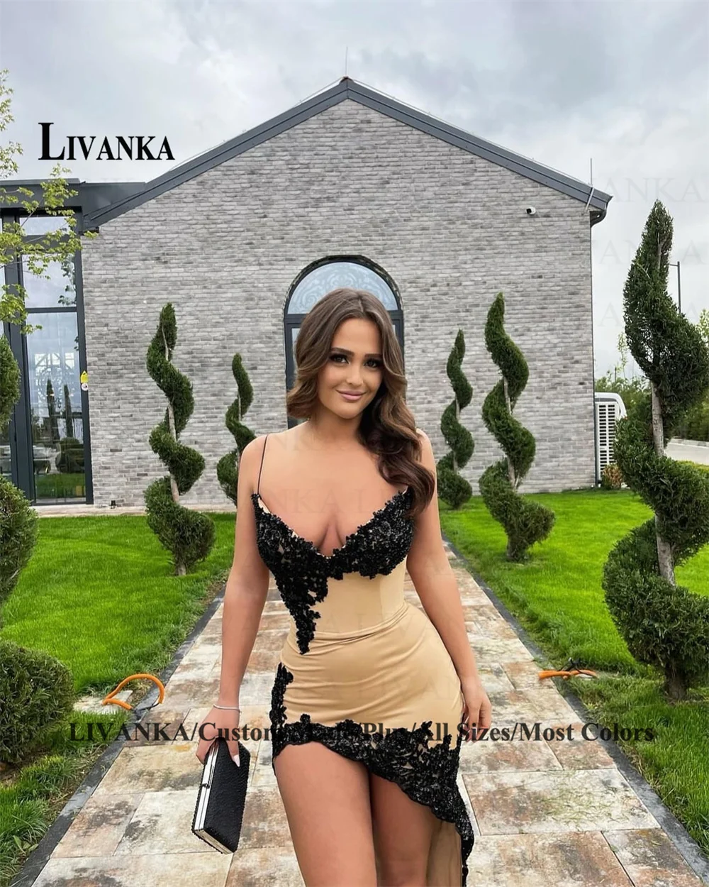 LIVANKA Attractive High-low Evening Dress for Woman Spaghetti Straps Special Events Dress Vestidos de Graduacion Customized