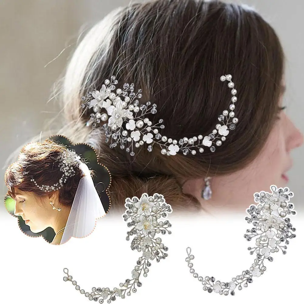 

Fashion Handmade Blossom Headpiece Bride's Headdress Hair Band Wedding Pearls Headbands Bridal Jewelry Hair Accessories