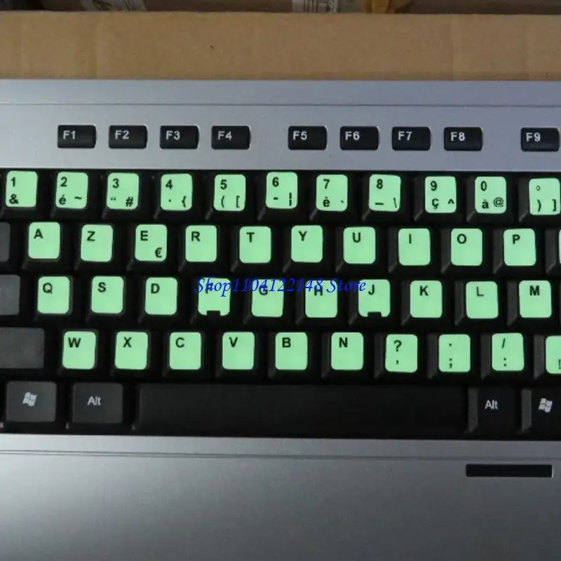 

P9FA Black Letters Fluorescent Keyboard Italian Sticker Button Letters Stickers for Laptop PC Computer Keyboards