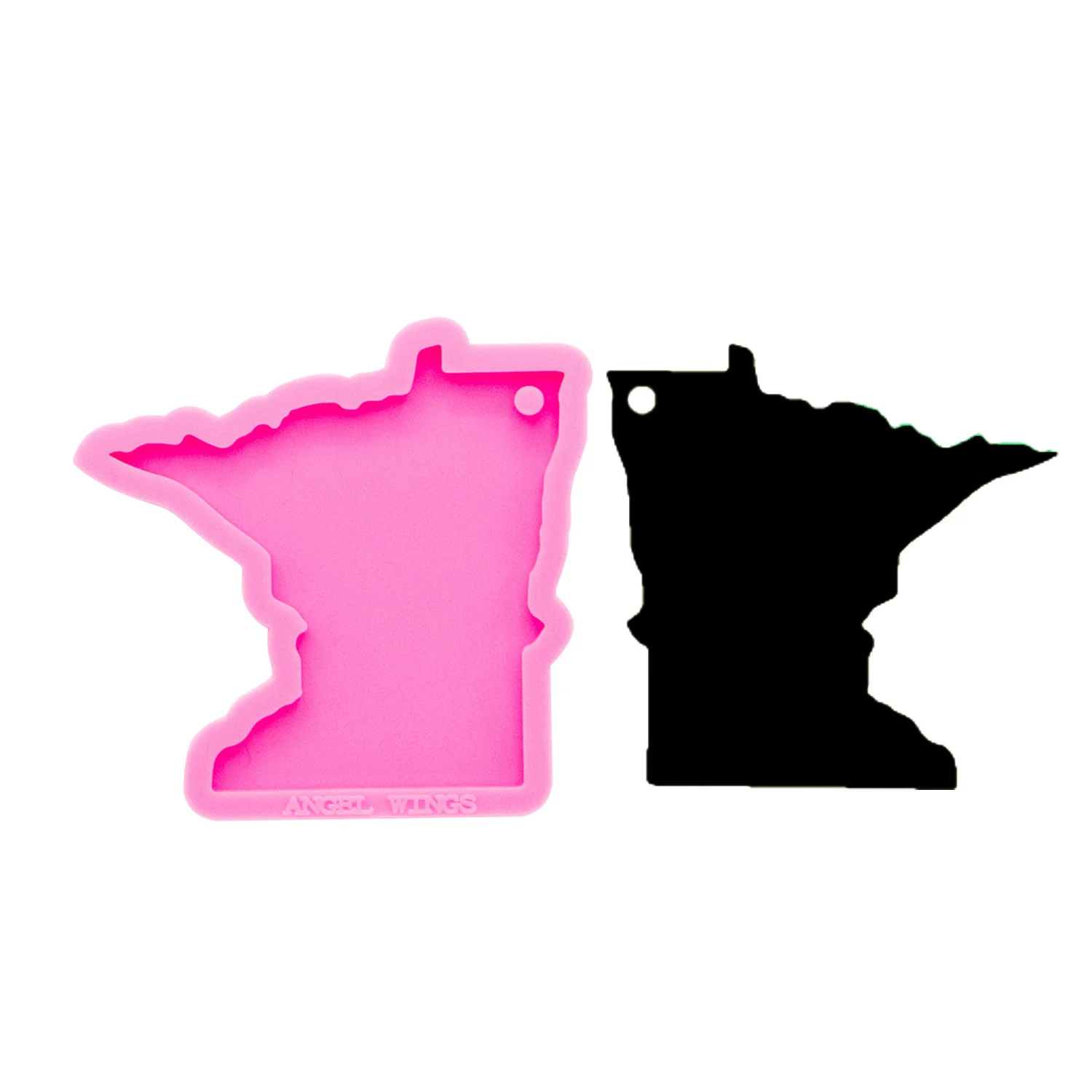 Epoxy Resin Keychain State Map Mold Pendant Silicone Mould For DIY Casting Crafts Jewelry Making Accessories
