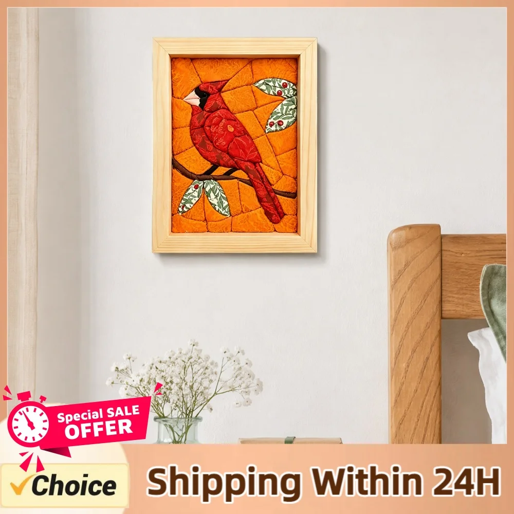 DIY Fabric Art Painting Kit No-Sew Handmade Patchwork Mosaic Nature Inspired Wall Decor Craft