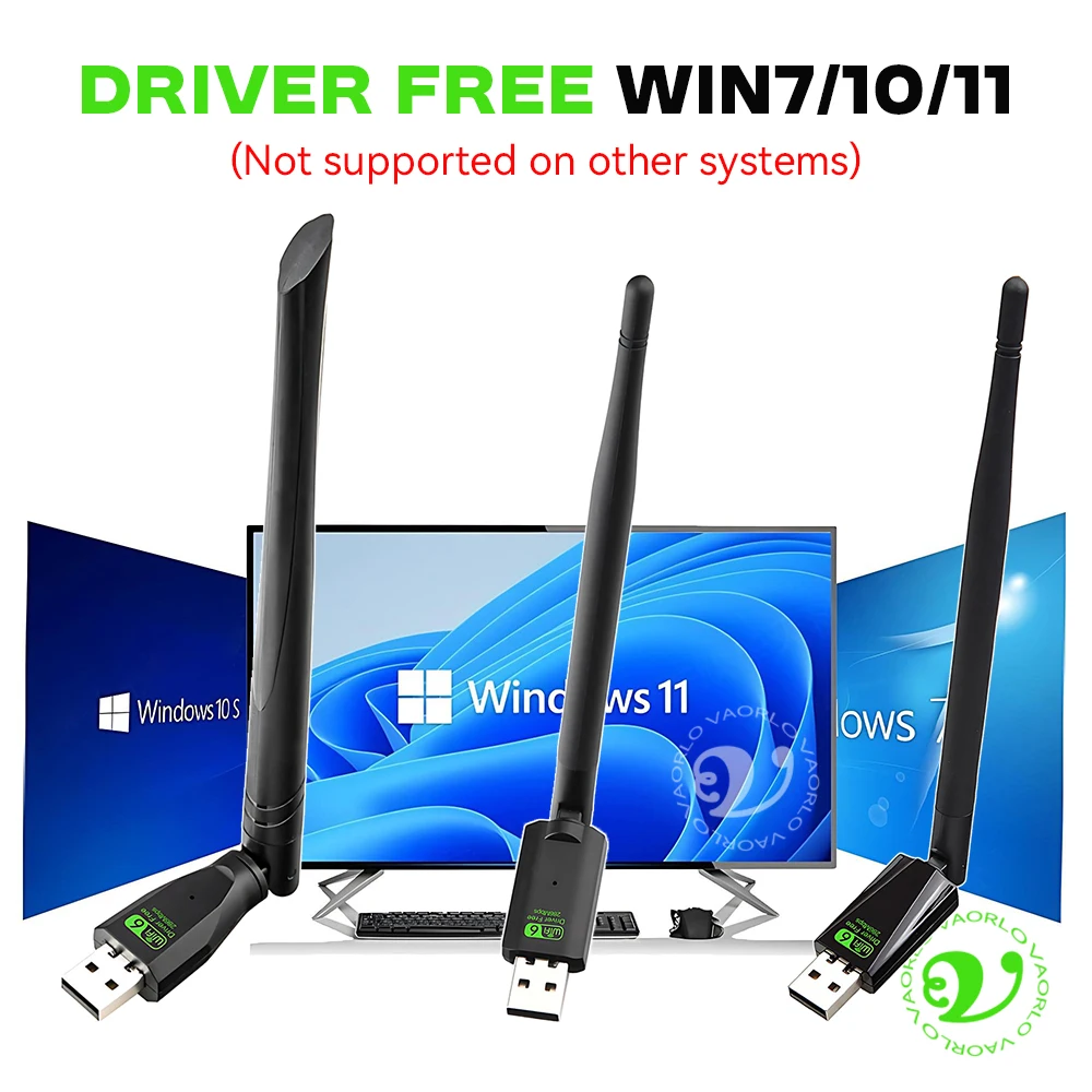 WIFI 6 802.11AX USB WiFi Wireless Adapter AX300 Network Card 2.4G Wi-Fi Mini Dongle Receiver For PC/Laptop Win7/10/11 Drive Free