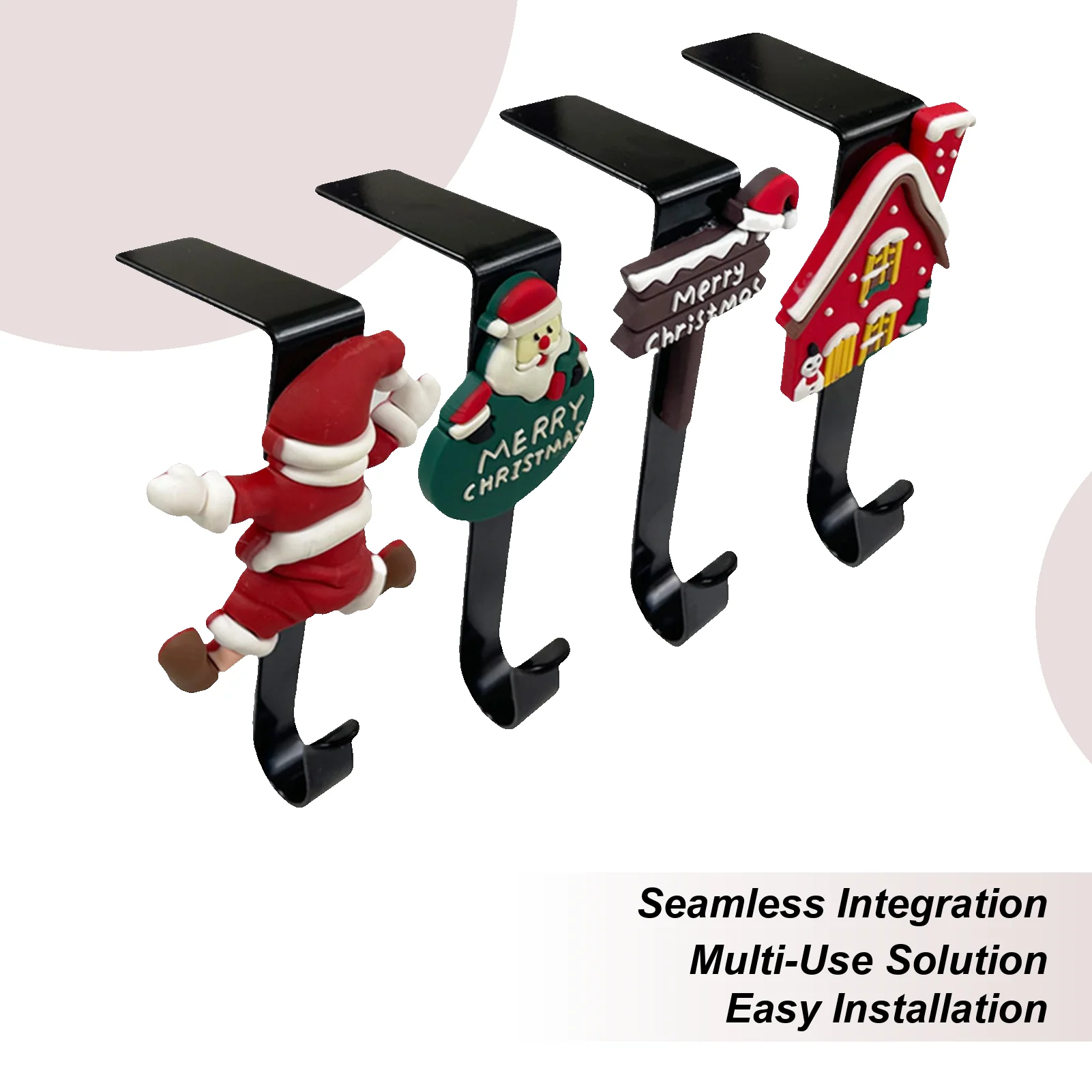 

Stocking Hangers For Mantel No Drilling Mantel Garland Hook Christmas Garland Hooks For Wreaths LED Light Strings Small Lanterns