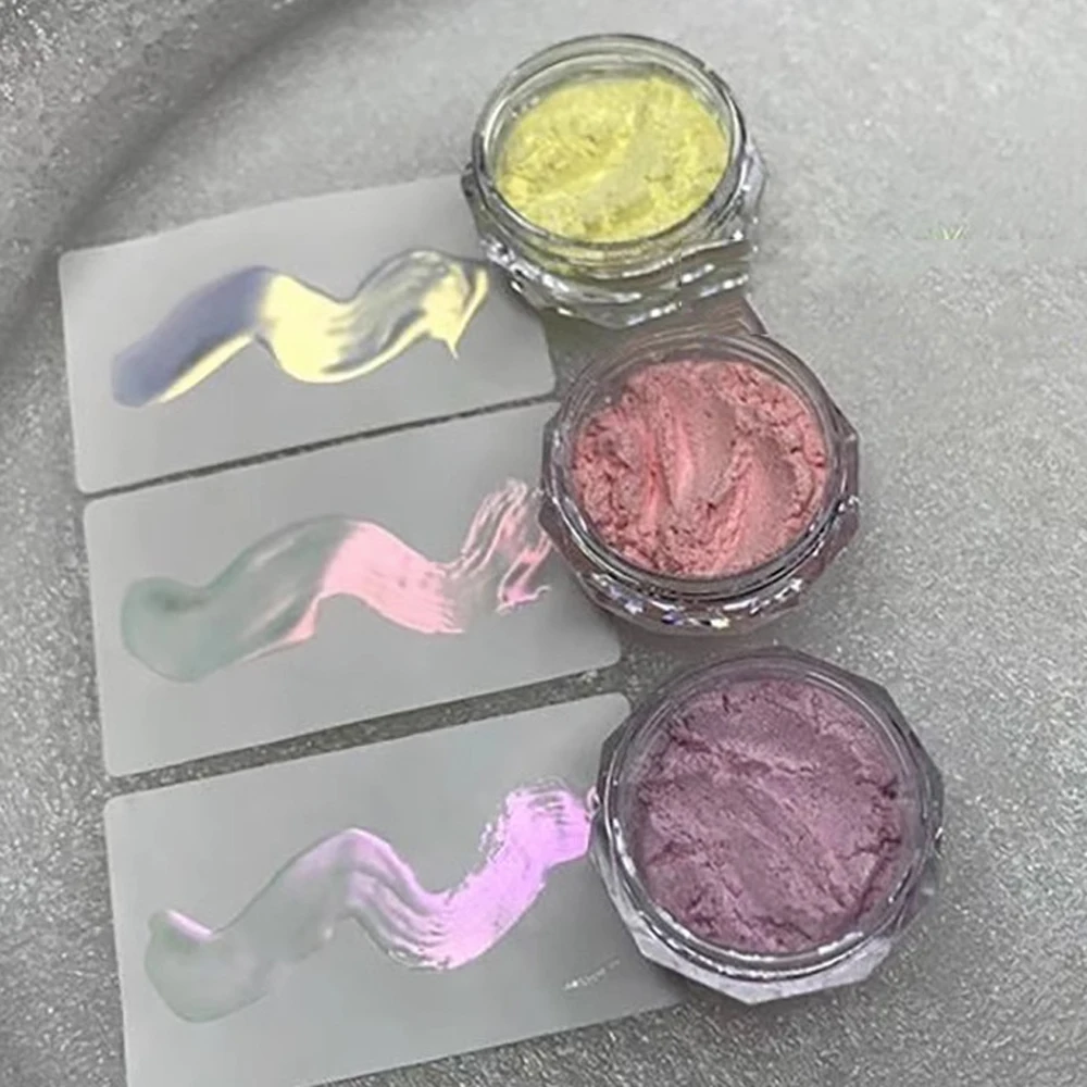 1jar colorido luar em pó prego glitter iridescente aurora gelo muscular pérola esfregando unhas cromo pigmento espelho poeira manicure