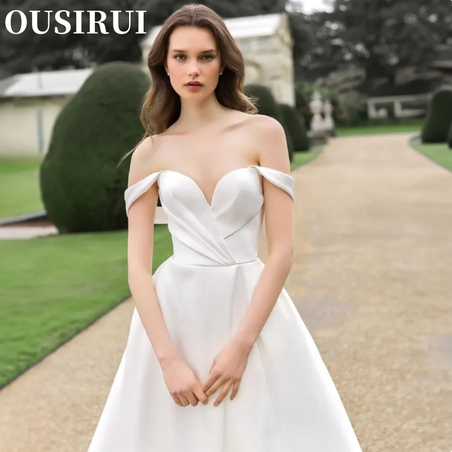 OUSIRUI A-line FrontSlit Sweetheart Off The Shoulder Open Back Classic Wedding Dresses For Woman Bridal Gowns Vestidos De Novia