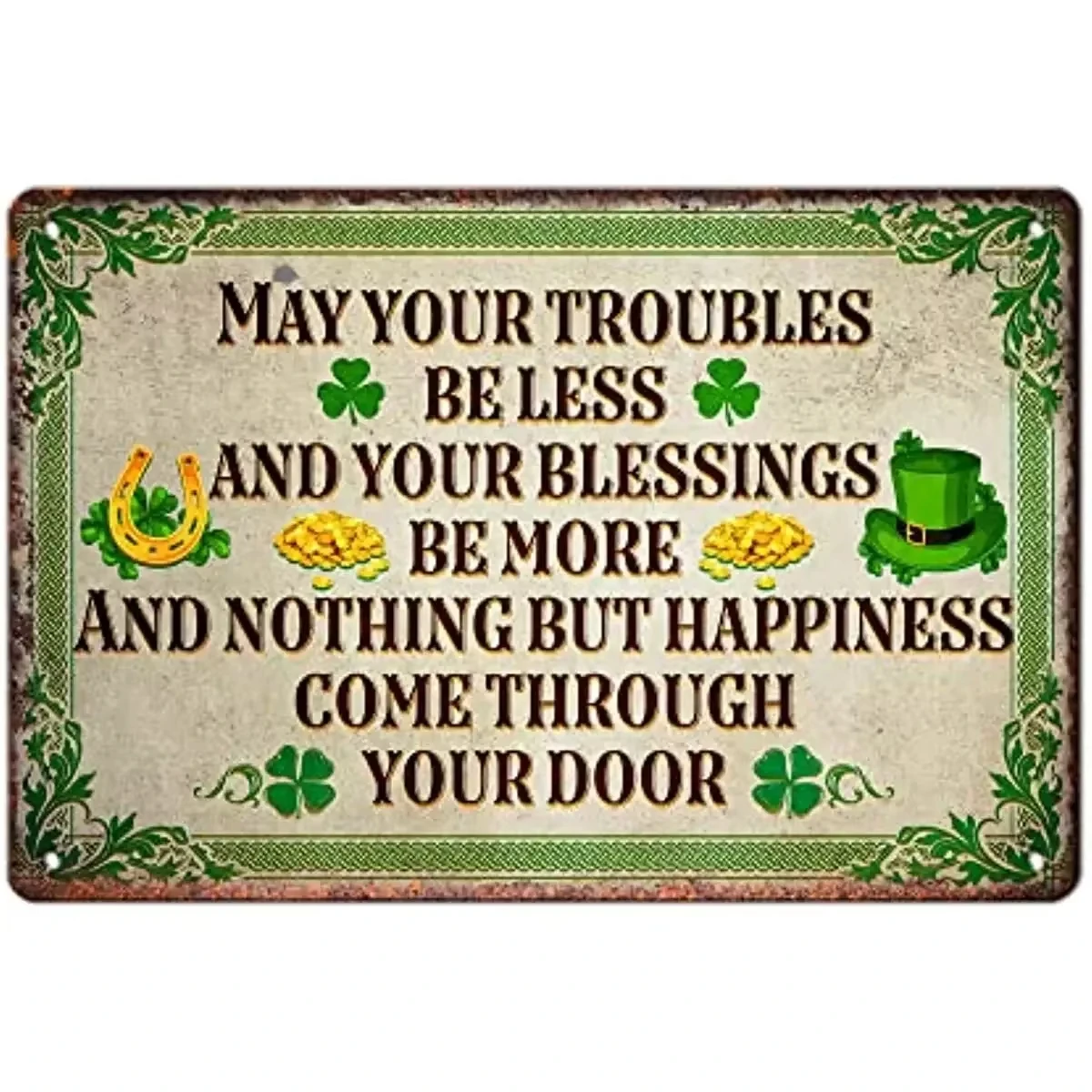 Shamrock Metal Sign, Irish Decor, Irish Decoration, St Patrick Day Decorations, Patrick Day Decor Metal Sign Door Sign