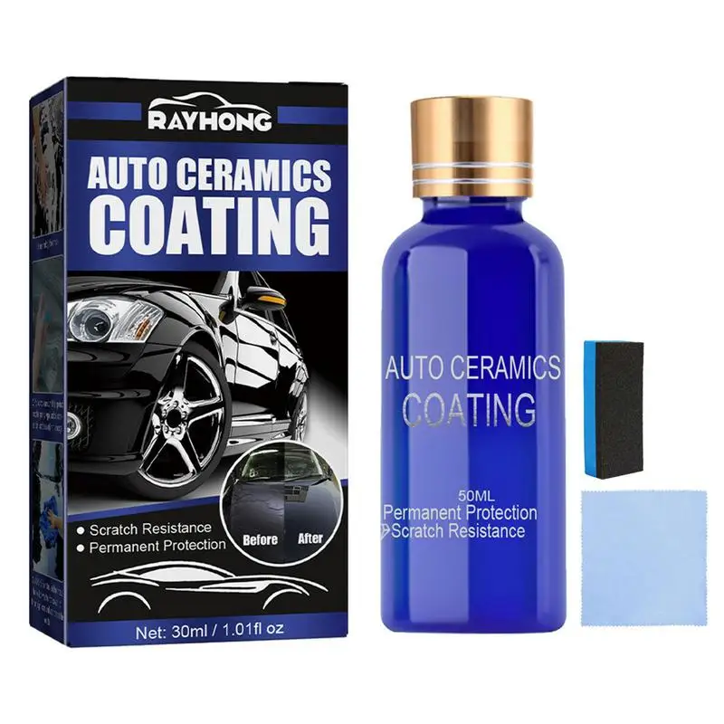 

Ceramic Coating Kit Car Nano Repairing Spray 30ml Ceramic Coating Kit Car Plating Refurbishing Agent With Sponge And No-Dust