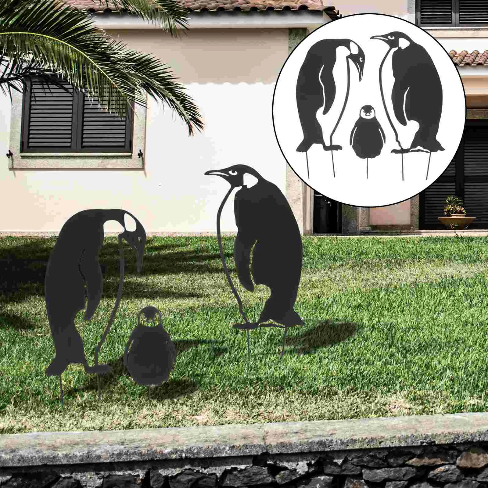 

Garden Decoration Animal Sign Lawn Animals Statues Iron Ornament Courtyard Metal Sculptures Silhouette Stake Figurine