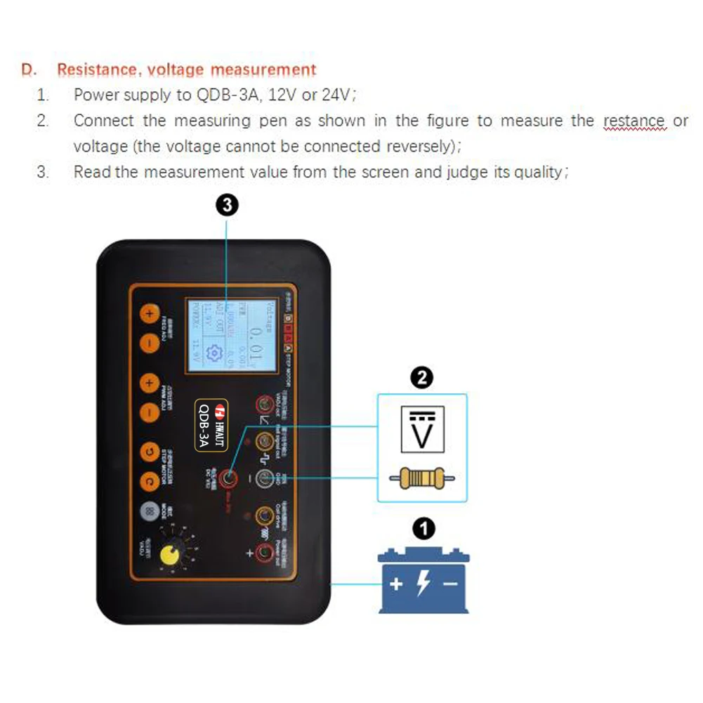 QDB-3A Drive Automobile Ignition Coil Tester Injector Solenoid Valves Idling Stepper Motor Instrument Car Fault Detector