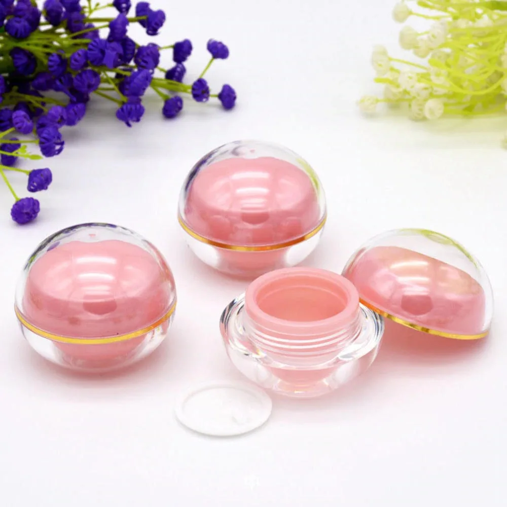 100Pcs 5/10g Round Ball Shaped Lip Balm Container Empty Crystal Lipstick Vial DIY Cosmetic Eyeshadow Box Eyeliner Jar
