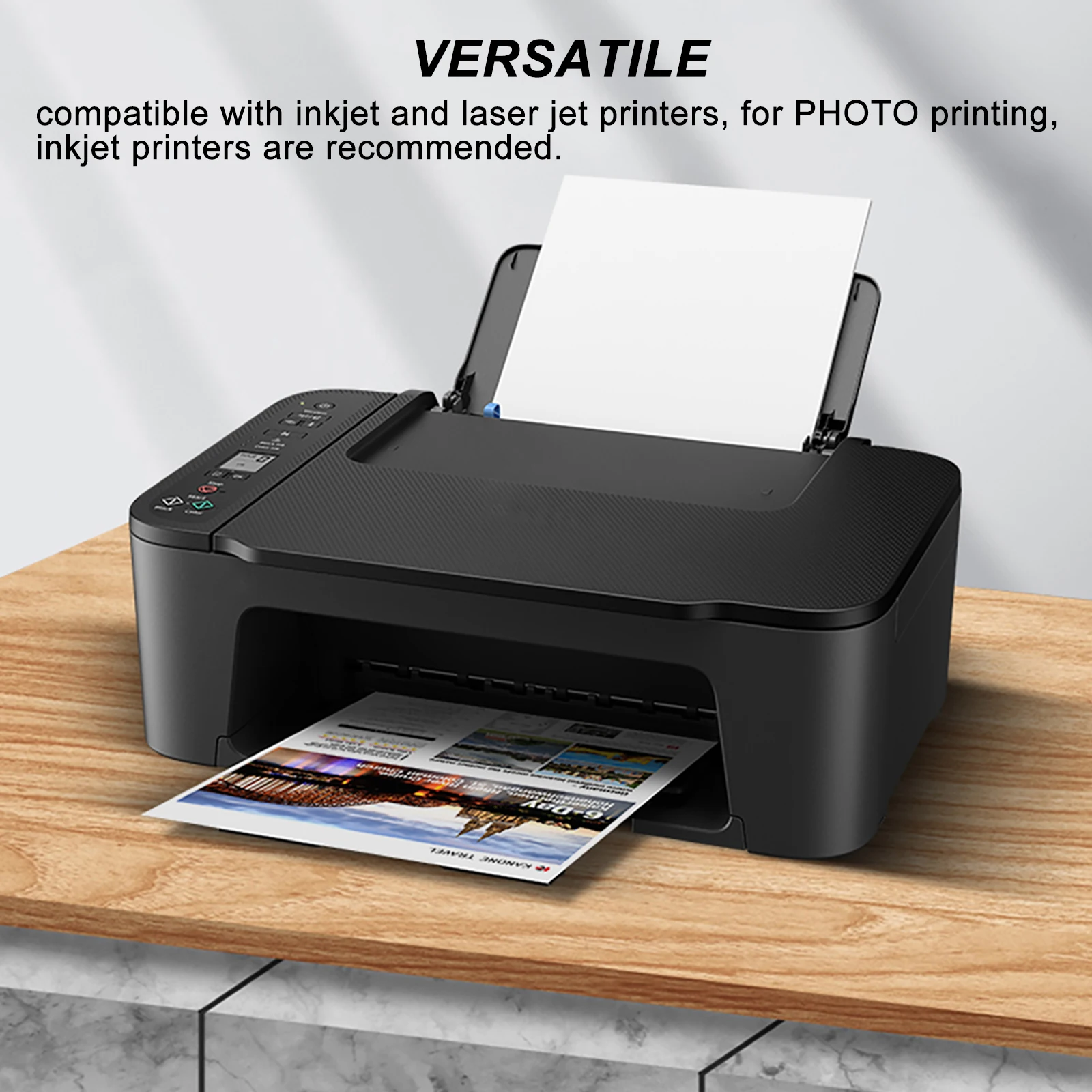 Papel fotográfico KRYON A4 de 210x297mm de alto brillo, 8,3x11,7 pulgadas, 20 hojas, 53Ib, 200Gsm para impresora de inyección de tinta