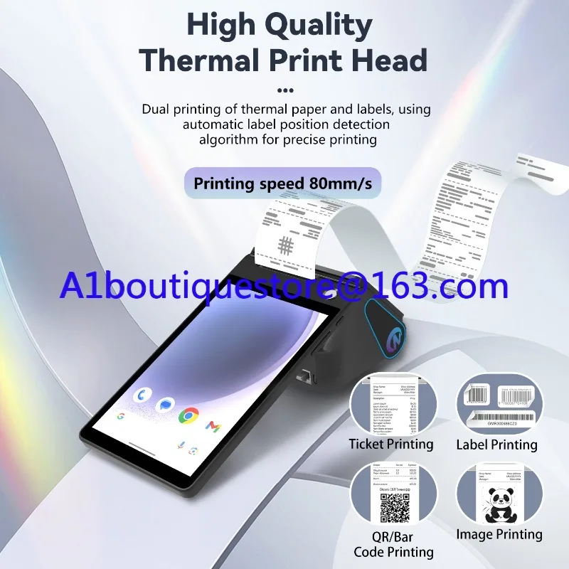 Android 14.0 Dual Screen 8 inch 3 gb + 16 gb/32 gb Handheld Pos Systeem 58mm Printer Z108 Nfc Kassa Epos Machine eindpunt