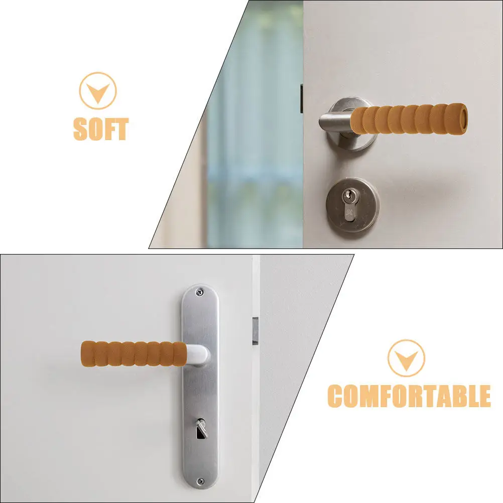 6Pcs Anti-Collision Door Handle Protector Covers Winter Warm Soft Scratch Proof Universal Fit for Bedroom Kitchen Refrigerator