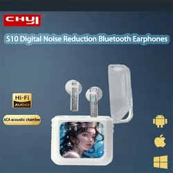 Chuyi S10 Auricolari Bluetooth wireless con schermo a colori Touch screen manuale ANC Auricolari intelligenti con riduzione del rumore nell'orecchio